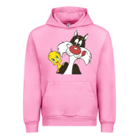 Fuchsia Pink tweety and sylvester Urban Hoodie - linhVisuals