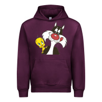 Mauve Wine tweety and sylvester Urban Hoodie - linhVisuals