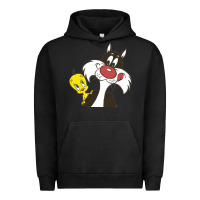 Pigment Black tweety and sylvester Urban Hoodie - linhVisuals