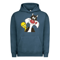 Pigment Midnight Navy tweety and sylvester Urban Hoodie - linhVisuals