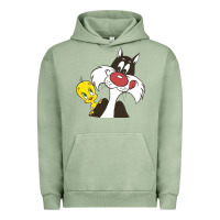 Pigment Oil Green tweety and sylvester Urban Hoodie - linhVisuals