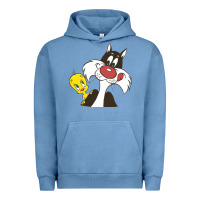 Pigment Pebble Blue tweety and sylvester Urban Hoodie - linhVisuals
