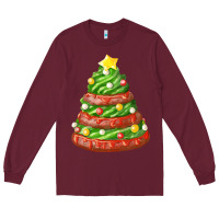 Burgundy green chocolate christmas cookie cake Long Sleeve Tee - FaDigitalArtStudio