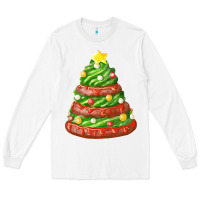 White green chocolate christmas cookie cake Long Sleeve Tee - FaDigitalArtStudio