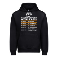 Black tech support hourly rate t shirt Urban Hoodie - linhVisuals