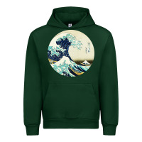 Forest Green great wave Urban Hoodie - linhVisuals