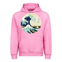 Fuchsia Pink great wave Urban Hoodie - linhVisuals
