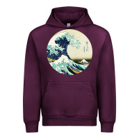 Mauve Wine great wave Urban Hoodie - linhVisuals