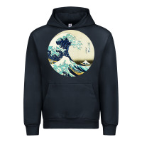 Navy great wave Urban Hoodie - linhVisuals