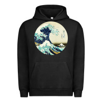 Pigment Black great wave Urban Hoodie - linhVisuals