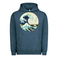 Pigment Midnight Navy great wave Urban Hoodie - linhVisuals