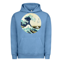 Pigment Pebble Blue great wave Urban Hoodie - linhVisuals