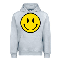 Heather Grey vintage retro happy smiley face 80's 90's aesthetic sweatshirt Urban Hoodie - linhVisuals