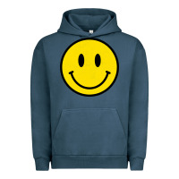 Pigment Midnight Navy vintage retro happy smiley face 80's 90's aesthetic sweatshirt Urban Hoodie - linhVisuals