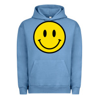 Pigment Pebble Blue vintage retro happy smiley face 80's 90's aesthetic sweatshirt Urban Hoodie - linhVisuals