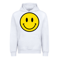 White vintage retro happy smiley face 80's 90's aesthetic sweatshirt Urban Hoodie - linhVisuals