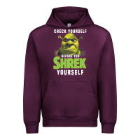 Mauve Wine sh.rek check yourself before you sh.rek yourself t shirt Urban Hoodie - linhVisuals