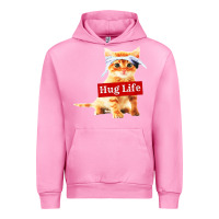 Fuchsia Pink hug life kitty cat Urban Hoodie - linhVisuals