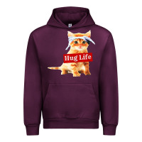 Mauve Wine hug life kitty cat Urban Hoodie - linhVisuals