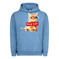 Pigment Pebble Blue hug life kitty cat Urban Hoodie - linhVisuals