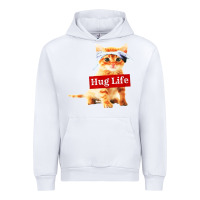 White hug life kitty cat Urban Hoodie - linhVisuals