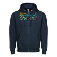 Navy not perfect just forgıven Zipper Hoodie - AdoDesignShop