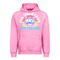 Fuchsia Pink skiing t  shirt ski goggles cat the meowtains are calling skier winter Urban Hoodie - linhVisuals