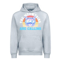 Heather Grey skiing t  shirt ski goggles cat the meowtains are calling skier winter Urban Hoodie - linhVisuals