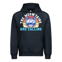 Navy skiing t  shirt ski goggles cat the meowtains are calling skier winter Urban Hoodie - linhVisuals