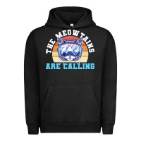 Pigment Black skiing t  shirt ski goggles cat the meowtains are calling skier winter Urban Hoodie - linhVisuals