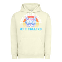 Pigment Pistachio skiing t  shirt ski goggles cat the meowtains are calling skier winter Urban Hoodie - linhVisuals