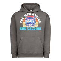 Pigment Tornado skiing t  shirt ski goggles cat the meowtains are calling skier winter Urban Hoodie - linhVisuals