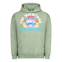 Pigment Oil Green skiing t  shirt ski goggles cat the meowtains are calling skier winter Urban Hoodie - linhVisuals