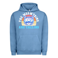 Pigment Pebble Blue skiing t  shirt ski goggles cat the meowtains are calling skier winter Urban Hoodie - linhVisuals