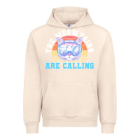 Sandshell skiing t  shirt ski goggles cat the meowtains are calling skier winter Urban Hoodie - linhVisuals