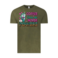Vintage Olive Coffee Gives Me Nurse Powers Vintage Tee - FaDigitalArtStudio