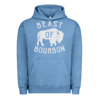 Pigment Pebble Blue beast of bourbon drinking whiskey design bison buffalo party t shirt Urban Hoodie - linhVisuals