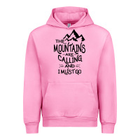 Fuchsia Pink the mountains are calling and i must go   black Urban Hoodie - linhVisuals