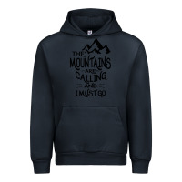 Navy the mountains are calling and i must go   black Urban Hoodie - linhVisuals