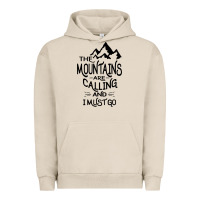 Pigment French Oak the mountains are calling and i must go   black Urban Hoodie - linhVisuals