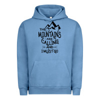 Pigment Pebble Blue the mountains are calling and i must go   black Urban Hoodie - linhVisuals