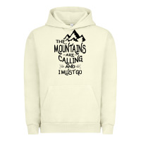 Pigment Pistachio the mountains are calling and i must go   black Urban Hoodie - linhVisuals