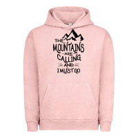 Pigment Salmon the mountains are calling and i must go   black Urban Hoodie - linhVisuals