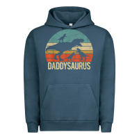 Pigment Midnight Navy daddy dinosaur daddysaurus 3 three kids xmas christmas gift t shirt Urban Hoodie - linhVisuals