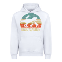 White daddy dinosaur daddysaurus 3 three kids xmas christmas gift t shirt Urban Hoodie - linhVisuals