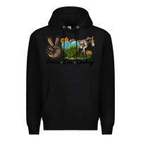 Black Peace Love Donkey Premium Hoodie - LillyAllenDesigns