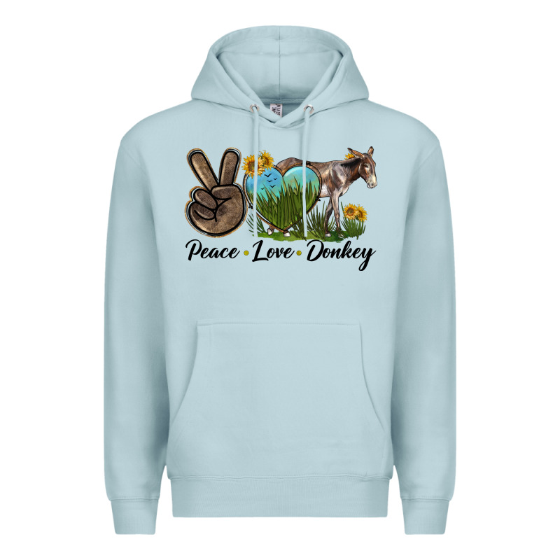Peace Love Donkey Premium Hoodie by LillyAllenDesigns | Teevron