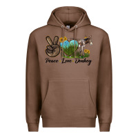 Chestnut Peace Love Donkey Premium Hoodie - LillyAllenDesigns