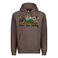 Coffee Peace Love Donkey Premium Hoodie - LillyAllenDesigns