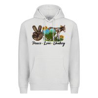 Dove Grey Peace Love Donkey Premium Hoodie - LillyAllenDesigns